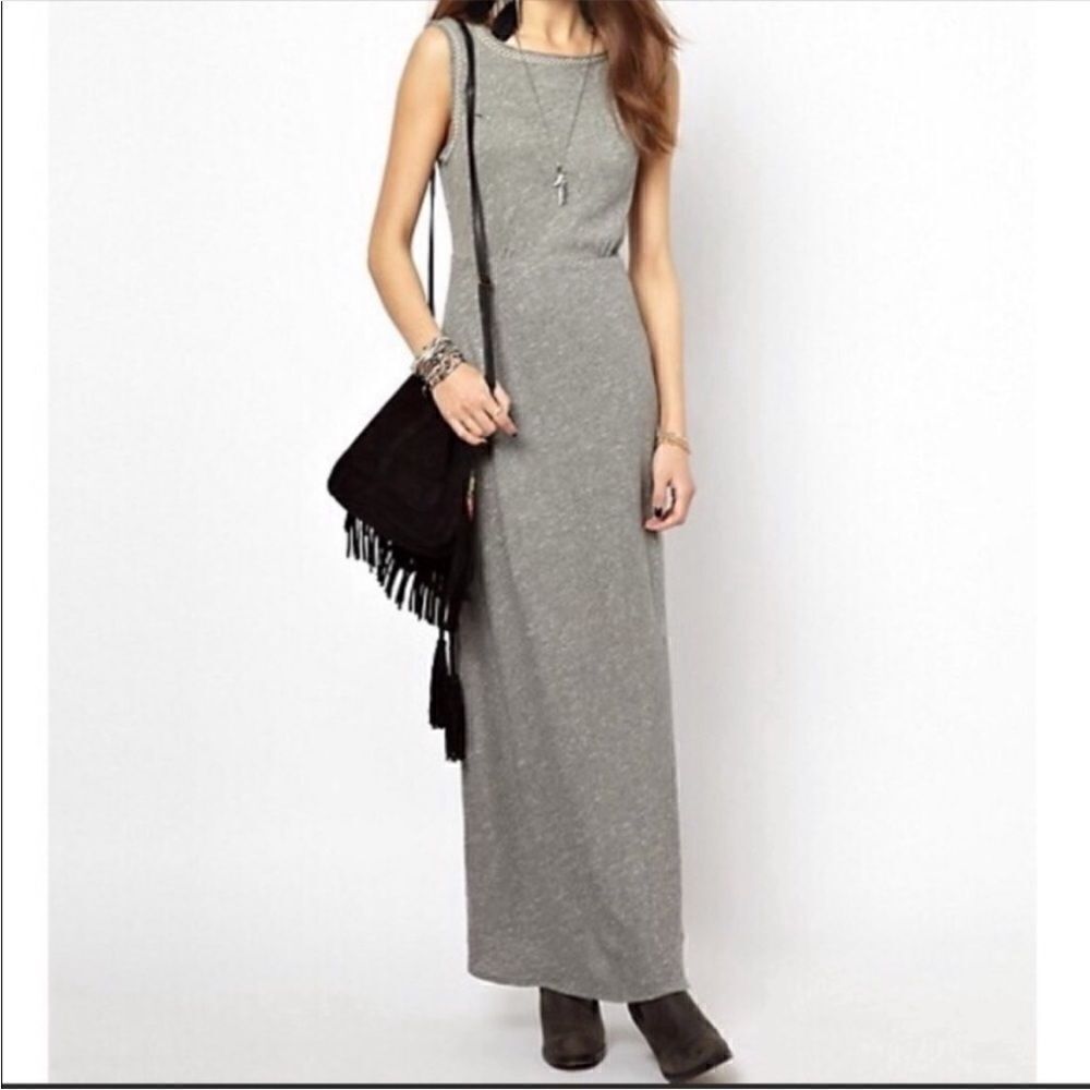 Free People Sabrina Maxi Sweater Dress Grey